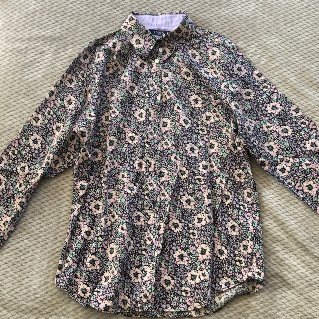 Chaps Flower Pattern Button Up